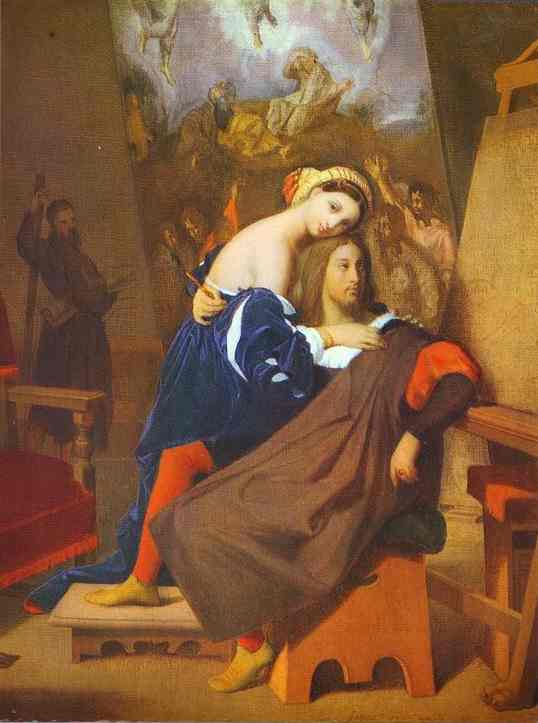 Oil painting:Raphael and Fornarina. 1813-1840