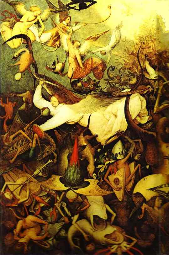 Oil painting:The Fall of the Rebel Angels. 1562