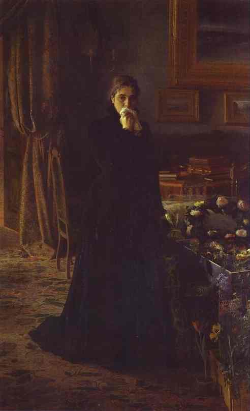 Oil painting:Unconsolable Grief. 1884