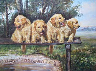 Oil painting for sale:dogs-019