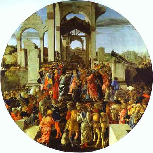 Oil painting:Adoration of the Magi. c.1470