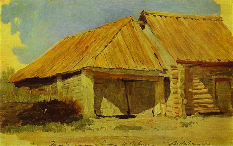 Oil painting:Barns. Study.1880