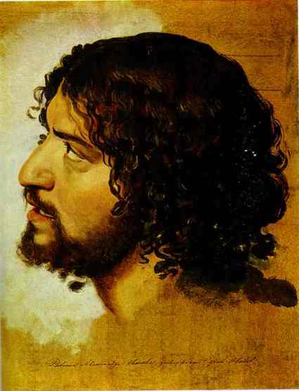 Oil painting:Head of a Young Man. 1840