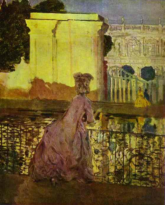 Oil painting:Lady by the Pool. 1896