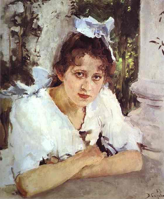 Oil painting:Portrait of Praskovya Mamontova. 1889