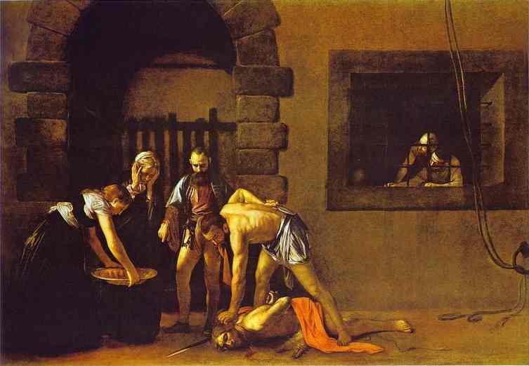 Oil painting:The Beheading of St. John the Baptist. 1607-1608