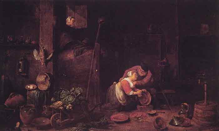 Oil painting for sale:Der Alte Und Die Kuchenmagd, 1818
