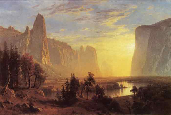 Oil painting for sale:Yosemite Valley, Yellowstone Park aka Looking Down the Yosemite Valley , 1868