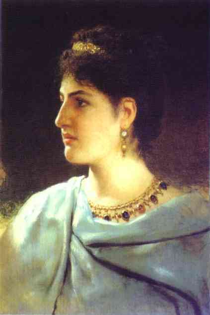 Oil painting:Portrait of a Roman Woman. 1890