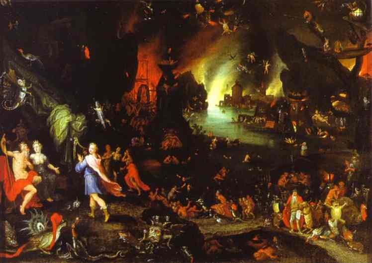 Oil painting:Orpheus in the Underworld. 1594