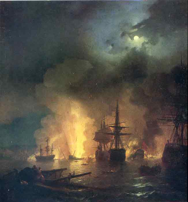 Oil painting for sale:The Battle of Chesme, 1848