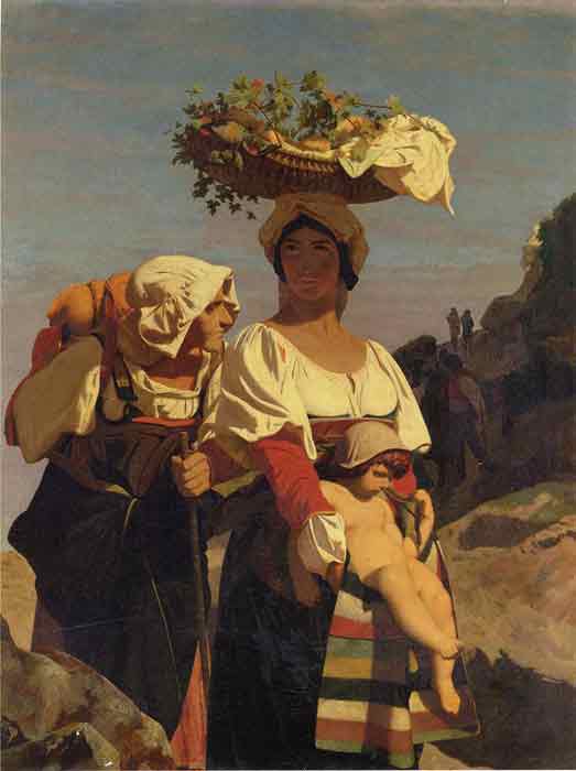 Oil painting for sale:Two Italian Peasant Women and an Infant, 1849