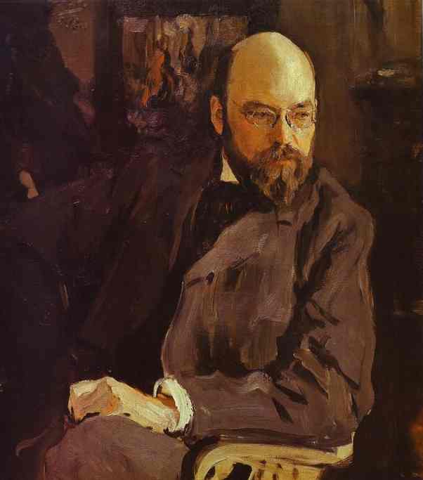 Oil painting:Portrait of the Artist Ilya Ostroukhov. 1902