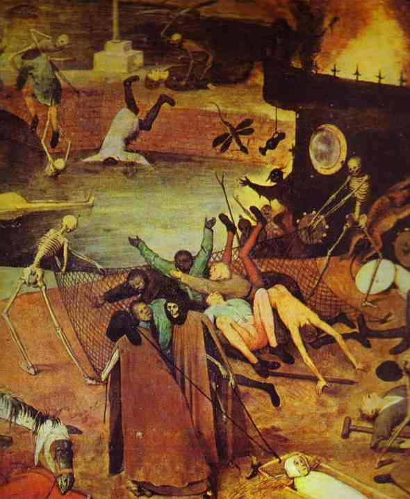 Oil painting:The Triumph of Death. Detail. c. 1562