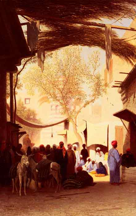 Oil painting for sale:A Market Place, Cairo