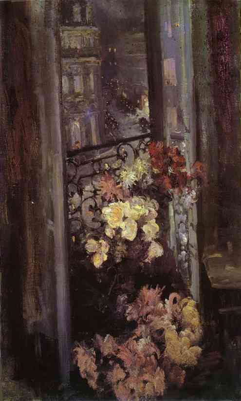 Oil painting: A Parisian Balcony. 1908