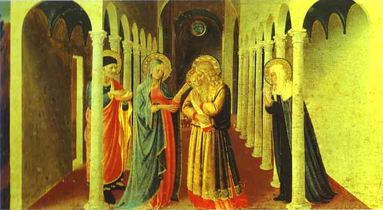 Oil painting:Annunciation. Presentation in the Temple. c.1432-1434