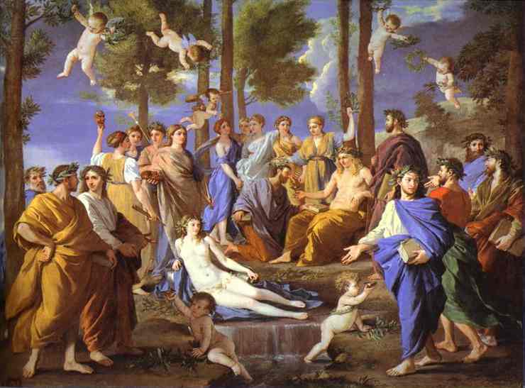 Oil painting:Apollo and Muses. 1631