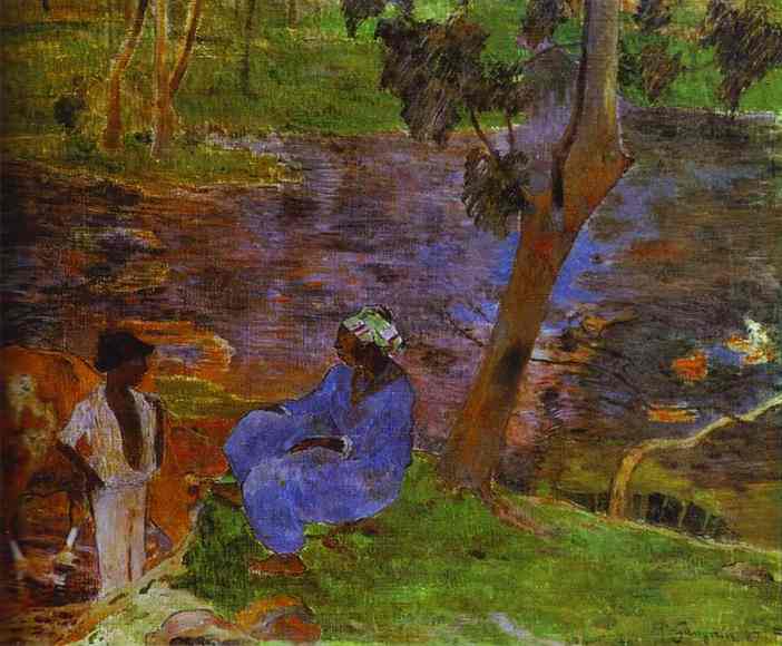 Oil painting:At the Pond. 1887