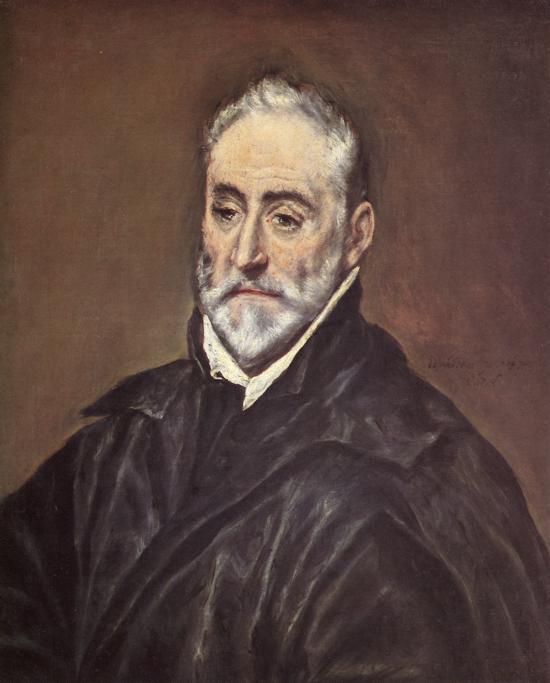 Oil painting:Portrait of Antonio de Covarrubias y Leiva. c. 1594