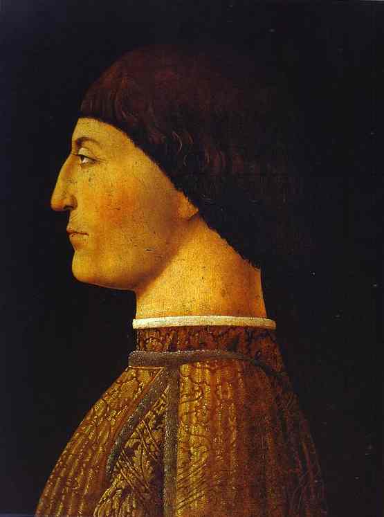 Oil painting:Portrait of Sigismondo Pandolfo Malatesta, the Prince of Rimini. 1451-1460