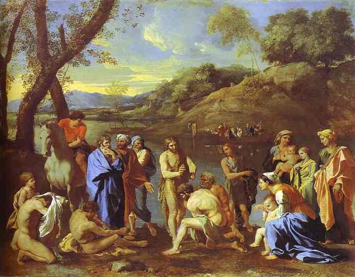 Oil painting:St. John Baptizing. 1634