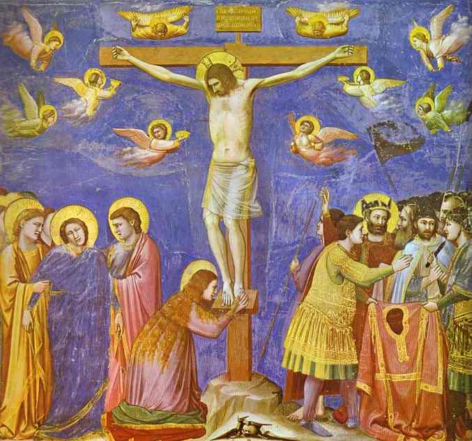 Oil painting:The Crucifixion. 1304