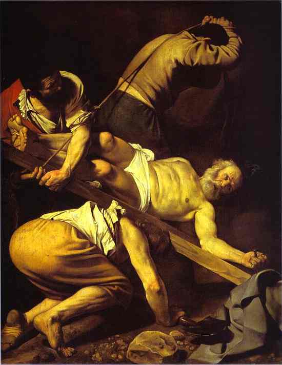Oil painting:The Crucifixion of St. Peter. 1600