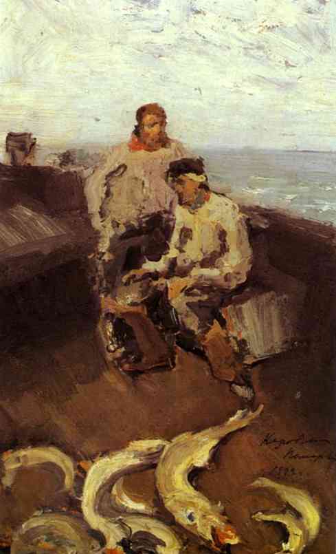 Oil painting: The Pomors. 1894
