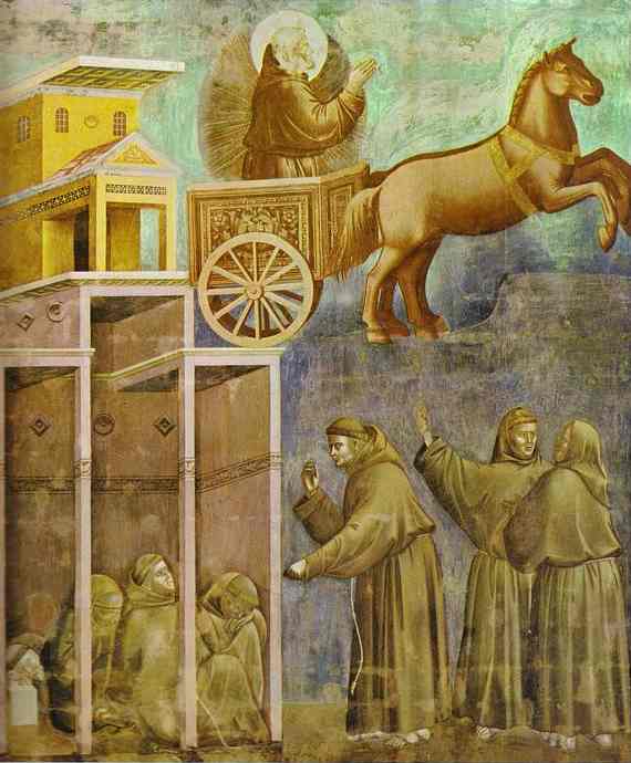 Oil painting:The Vision of the Chariot of Fire. 1295