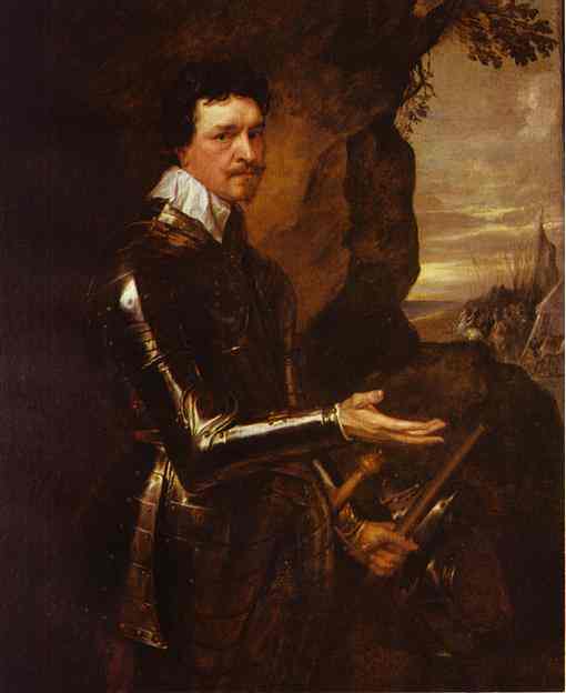 Oil painting:Thomas Wentworth, 1st Earl of Strafford in an Armor. 1639