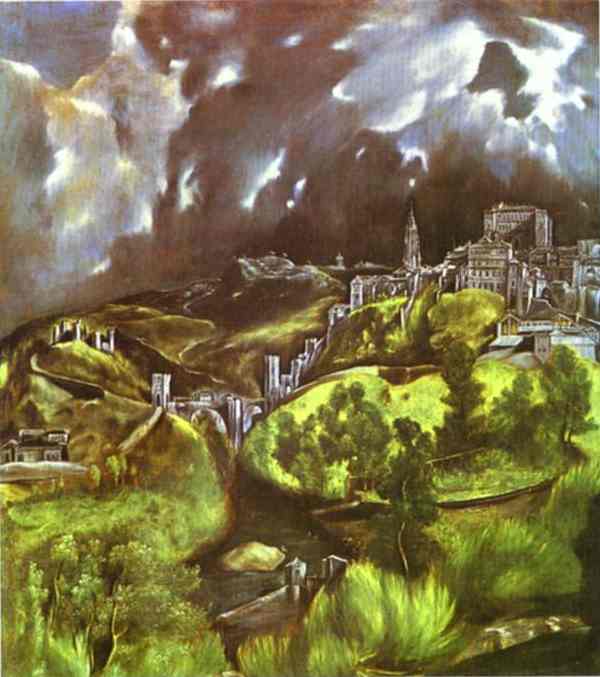 Oil painting:View of Toledo. c.1604-1614