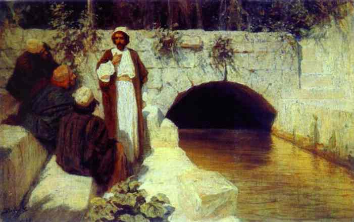 Oil painting:What People Think about Me. From the series The Life of Christ. 1900