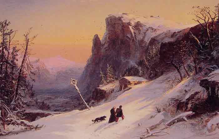 Oil painting for sale:Winter in Switzerland, 1861