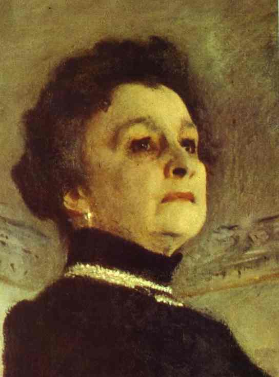 Oil painting:Portrait of the Actress Maria Yermolova. Detail. 1905