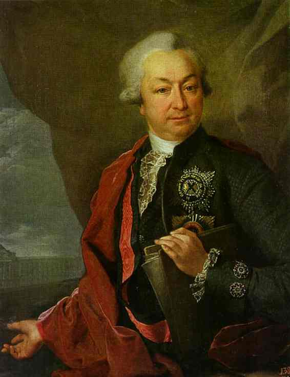 Oil painting:Portrait of I. I. Shuvalov. 1790