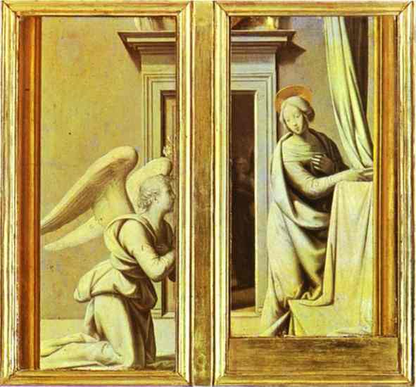 Oil painting:Annunciation. c.1500