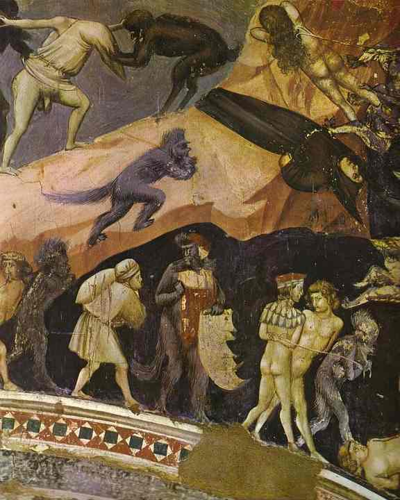 Oil painting:The Last Judgement. Detail. 1304