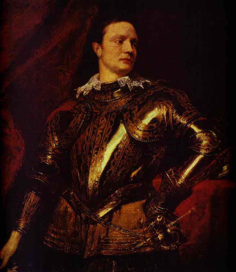 Oil painting:Portrait of a Man in Gilt Armor. 1624