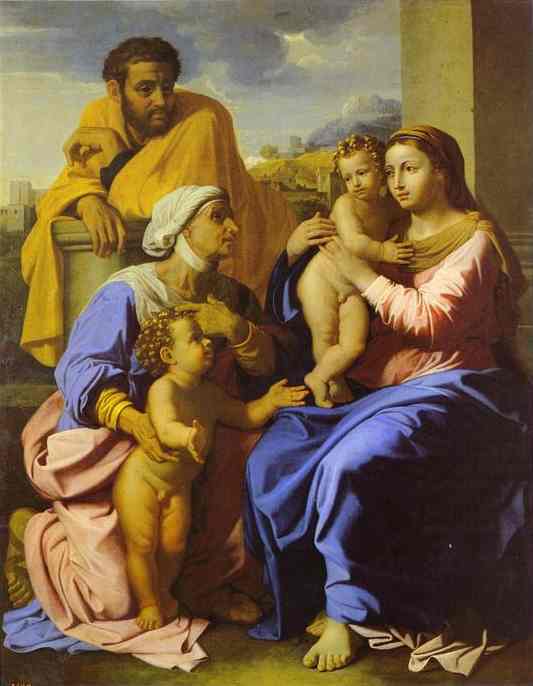 Oil painting:Holy Family with John the Baptist and St. Elizabeth. 1644