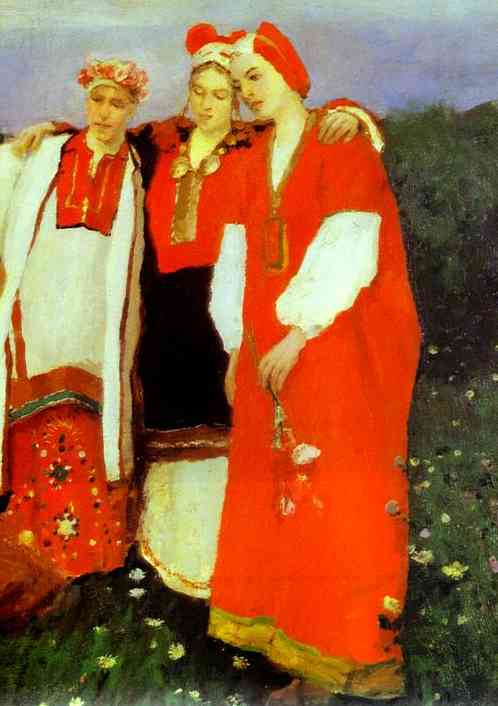 Oil painting: A Nothern Idyll. Detail. 1886