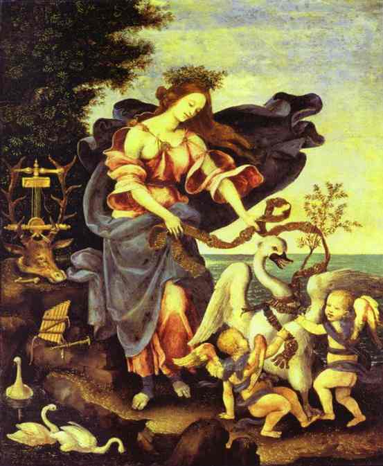 Oil painting:Allegory of Music (The Muse Erato). 1504