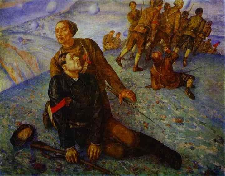 Oil painting:Death of Commissar. 1928