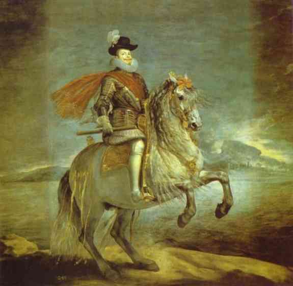 Oil painting:Philip III on Horseback. c. 1634