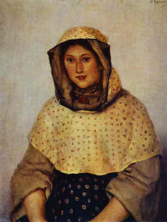 Oil painting:Portrait of T. K. Domozhilova. 1891
