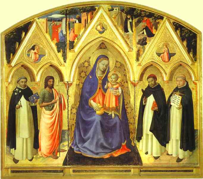 Oil painting:San Pietro Martire Triptych. 1428