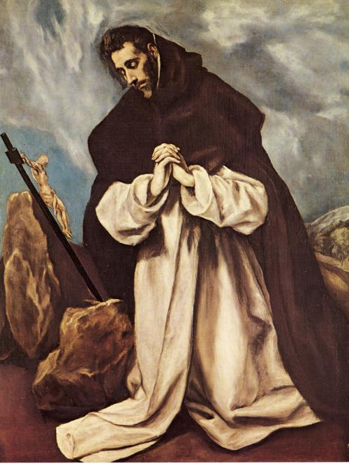 Oil painting:St. Dominic in Prayer. c. 1585-1590