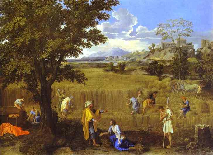 Oil painting:Summer. Ruth and Boaz. 1660