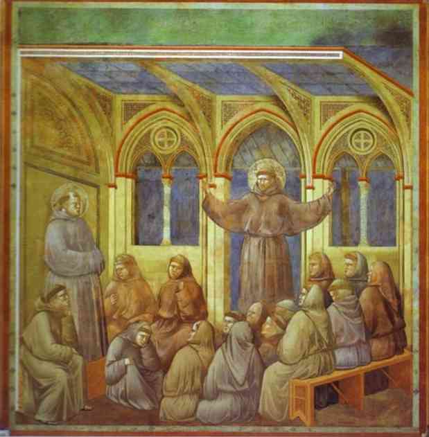 Oil painting:The Apparition at Arles. Before 1300