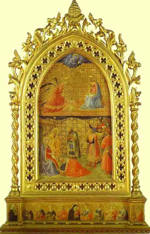 Oil painting:The Coronation of the Virgin. c. 1434